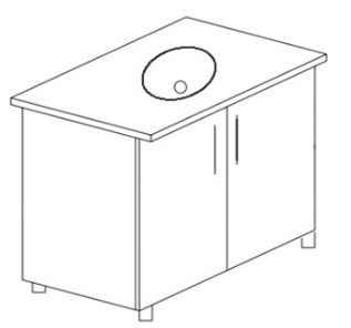 Кухонный шкаф двухдверный под врезную мойку Гармония Б26 МДФ  премиум, глянец, металик в Миассе