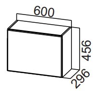 Навесной кухонный шкаф Стайл, ШГ600/456 горизонтальный, МДФ в Миассе