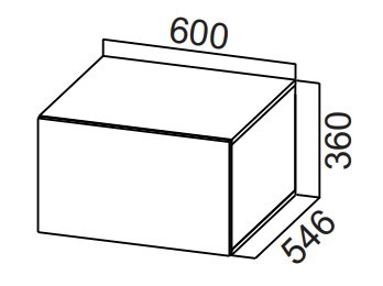 Кухонный навесной шкаф Стайл, ШГ600г/360 горизонтальный, МДФ в Златоусте