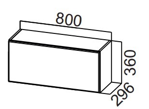 Кухонный навесной шкаф Стайл, ШГ800/360 горизонтальный, МДФ в Магнитогорске