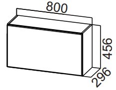 Настенный шкаф на кухню Стайл, ШГ800/456 горизонтальный, МДФ в Миассе - предосмотр