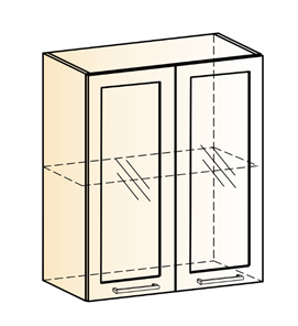 Шкаф навесной Яна L600 Н720 (2 дв. рам.) в Магнитогорске