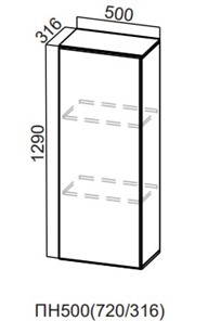 Настенный шкаф-пенал Модерн New, ПН500(720/316), МДФ в Миассе