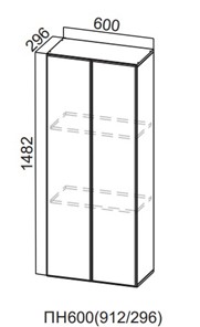 Настенный шкаф-пенал Модерн New, ПН600(720/296), МДФ в Миассе