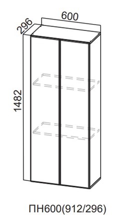 Настенный шкаф-пенал Модерн New, ПН600(720/296), МДФ в Челябинске - изображение