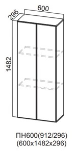 Шкаф-пенал настенный Вельвет, ПН600(912/296) в Миассе
