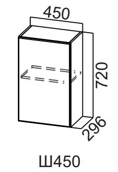 Шкаф навесной на кухню Модерн New, Ш450/720, МДФ в Копейске - изображение