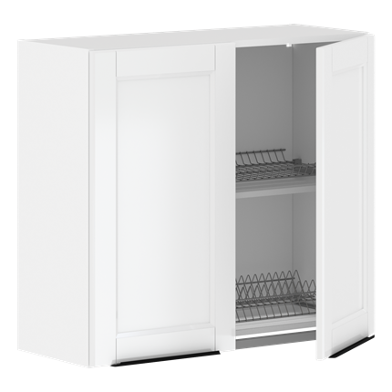 Кухонный шкаф навесной с посудосушителем SICILIA Белый MHSU 8072.1C (800х320х720) в Челябинске - изображение