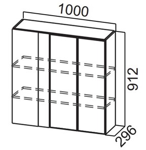 Распашной кухонный шкаф Стайл, Ш1000у/912, МДФ в Копейске