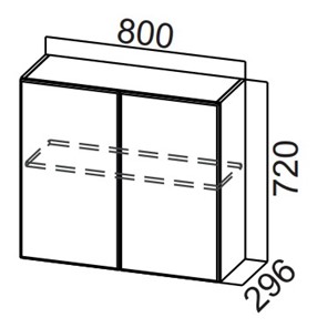 Распашной кухонный шкаф Стайл, Ш800/720, МДФ в Магнитогорске