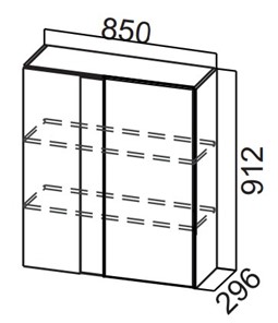 Кухонный угловой шкаф Стайл, Ш850у/912, МДФ в Копейске