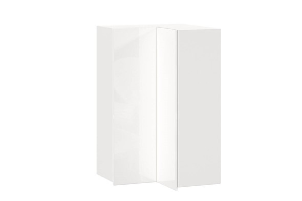 Шкаф кухонный угловой высокий Шервуд, ЛД 281.570.000.170, белый/белый глянец в Челябинске - изображение