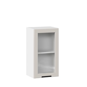 Кухонный шкаф 400 со стеклом Джамис ЛД 296.320.000.102, Белый/Кашмир в Челябинске