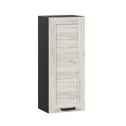 Кухонный навесной шкаф 400 высокий Винченца ЛД 234.420.000.082, Чёрный/Дуб Крафт белый в Челябинске - изображение