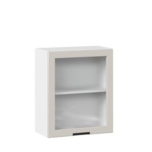 Кухонный шкаф 600 со стеклом Джамис ЛД 296.350.000.105, Белый/Кашмир в Челябинске