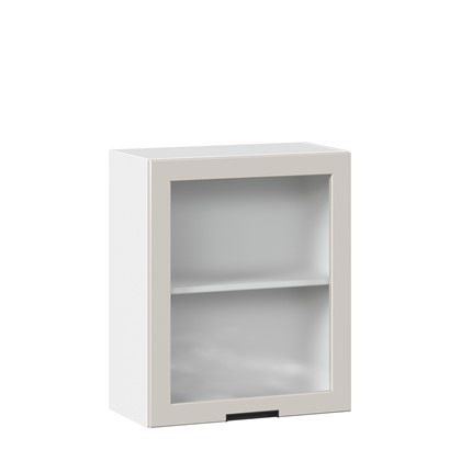Кухонный шкаф 600 со стеклом Джамис ЛД 296.350.000.105, Белый/Кашмир в Челябинске - изображение