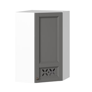 Кухонный навесной шкаф Амели-3 угловой 600 высокий ЛД 299.620.000.057, Белый/Оникс серый в Миассе