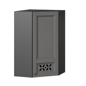 Навесной кухонный шкаф Амели-3 угловой 600 высокий ЛД 299.620.000.058, Черный/Оникс серый в Миассе