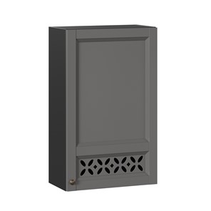 Настенный шкаф Амели-3 высокий 600 ЛД 299.450.000.047, Черный/Оникс серый в Магнитогорске