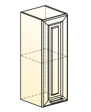 Настенный шкаф Атланта L200 H720 (1 дв. гл.) эмаль (белый/белый глянец патина золото) в Челябинске - изображение 1