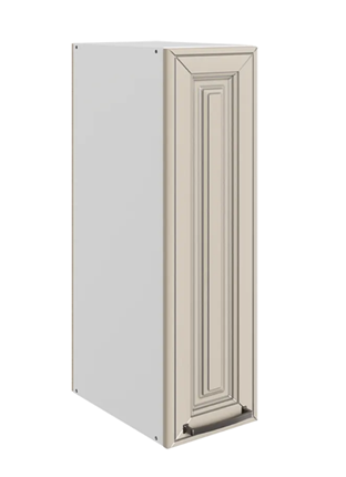Кухонный шкаф Атланта L200 H720 (1 дв. гл.) эмаль (белый/сливки патина платина) в Челябинске - изображение