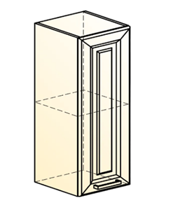 Кухонный шкаф Атланта L300 Н720 (1 дв. гл.) эмаль (белый/белый глянец патина золото) в Челябинске - предосмотр 1