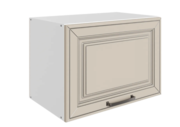 Настенный шкаф Атланта L500 Н360 (1 дв. гл.) эмаль (белый/сливки патина платина) в Копейске