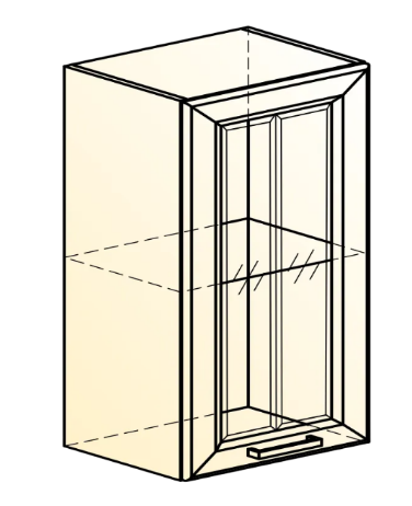Шкаф на кухню Атланта L500 Н720 (1 дв. рам.) эмаль (белый/белый глянец патина золото) в Челябинске - изображение 1