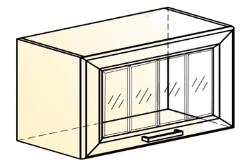 Кухонный шкаф Атланта L600 Н360 (1 дв. рам.) эмаль (белый/белый глянец патина золото) в Челябинске - предосмотр 1