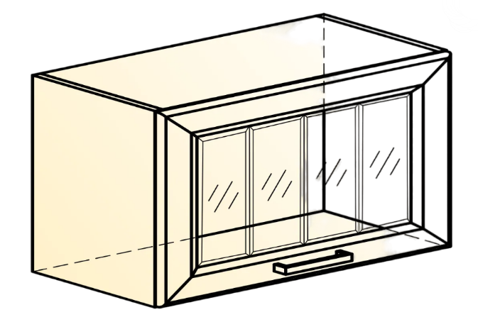 Кухонный шкаф Атланта L600 Н360 (1 дв. рам.) эмаль (белый/белый глянец патина золото) в Копейске - изображение 1