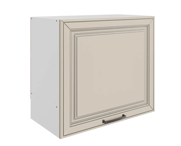 Навесной кухонный шкаф Атланта L600 Н566 (1 дв. гл.) эмаль (белый/сливки патина платина) в Магнитогорске