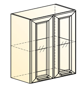 Шкаф кухонный Атланта L600 Н720 (2 дв. рам.) эмаль (белый/белый глянец патина золото) в Челябинске - предосмотр 1
