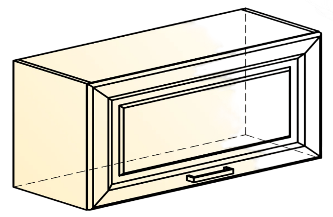 Кухонный навесной шкаф Атланта L800 Н360 (1 дв. гл.) эмаль (белый/белый глянец патина золото) в Челябинске - изображение 1