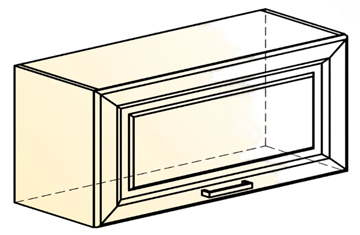 Кухонный шкаф Атланта L800 Н360 (1 дв. гл.) эмаль (белый/сливки патина платина) в Челябинске - предосмотр 1