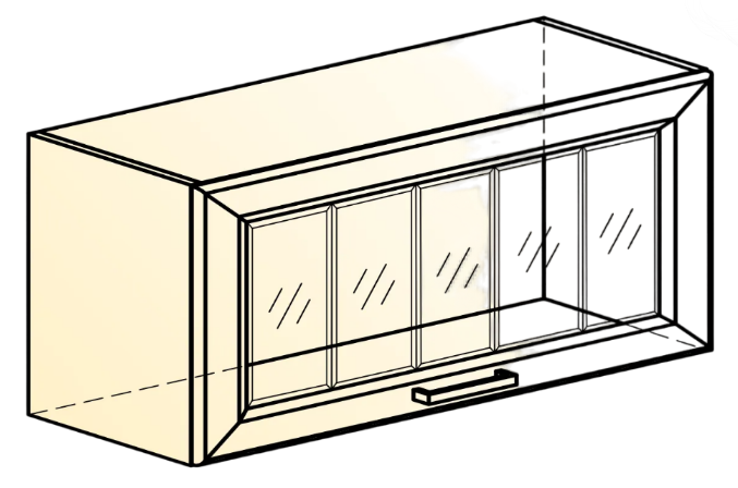 Кухонный шкаф Атланта L800 Н360 (1 дв. рам.) эмаль (белый/белый глянец патина золото) в Челябинске - изображение 1