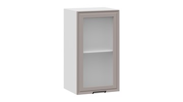 Навесной шкаф Белладжио 1В4С (Белый, Софт капучино) в Миассе