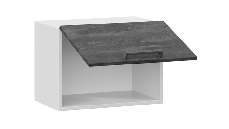Навесной кухонный шкаф Детройт 1В5Г (Белый/Угольный Камень) в Миассе - изображение 1