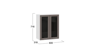 Кухонный шкаф Габриэлла 1В6С (Белый/Муссон) в Миассе - предосмотр 2