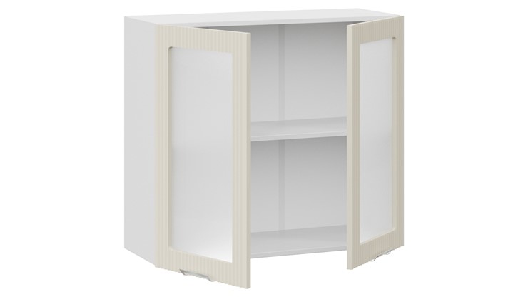 Шкаф навесной Кимберли 1В8С (Белый, Крем) в Миассе - изображение 1