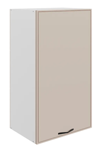 Шкаф на кухню Монако L450 Н900 (1 дв. гл.), белый/фрапучино матовый в Челябинске