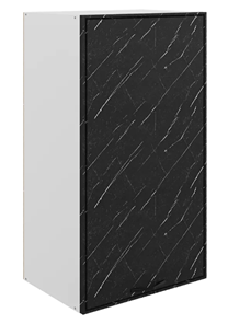 Кухонный шкаф Монако L450 Н900 (1 дв. гл.), белый/мрамор блэкберн матовый в Миассе