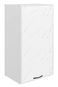 Навесной кухонный шкаф Монако L450 Н900 (1 дв. гл.), белый/мрамор пилатус матовый в Миассе