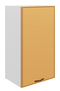 Кухонный шкаф Монако L450 Н900 (1 дв. гл.), белый/охра матовый в Миассе