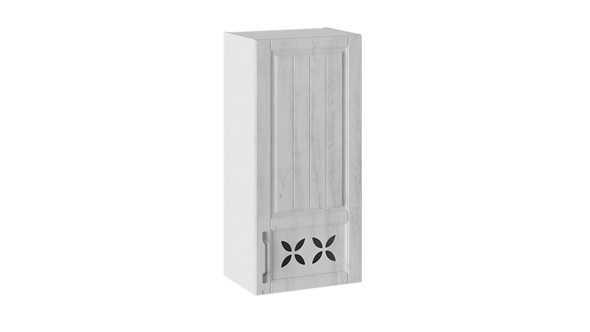 Навесной кухонный шкаф Прованс (Белый глянец/Санторини светлый) правый В_96-45_1ДРД(R) в Миассе - изображение