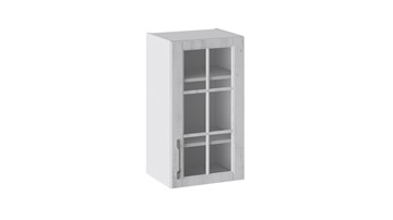 Кухонный шкаф Прованс (Белый глянец/Санторини светлый) со стеклом В_72-40_1ДРс в Златоусте