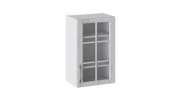 Кухонный шкаф Прованс (Белый глянец/Санторини светлый) со стеклом В_72-45_1ДРс в Копейске