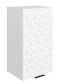 Шкаф кухонный Стоун L400 Н720 (1 дв. гл.) с фрезировкой (белый/джелато софттач) в Челябинске