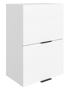 Навесной кухонный шкаф Стоун L500 Н720 (2 дв. гл.гориз.) (белый/джелато софттач) в Копейске