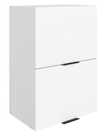 Навесной кухонный шкаф Стоун L500 Н720 (2 дв. гл.гориз.) (белый/джелато софттач) в Челябинске - изображение