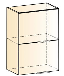 Навесной кухонный шкаф Стоун L500 Н720 (2 дв. гл.гориз.) (белый/джелато софттач) в Челябинске - предосмотр 1